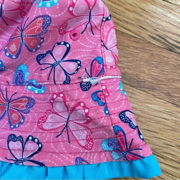 4/$25 UV Skinz Baby Reversible Bucket Sun Hat Blue and Pink Butterflies - Picture 10 of 10